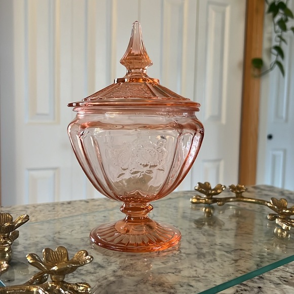 Vintage Depression Glass Mayfair Candy Dish - Picture 3 of 12